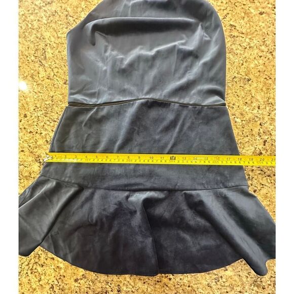 Karina Grimaldi Revolve Size Medium Blue Velvet Halter Mini Dress Office Siren - Picture 15 of 15